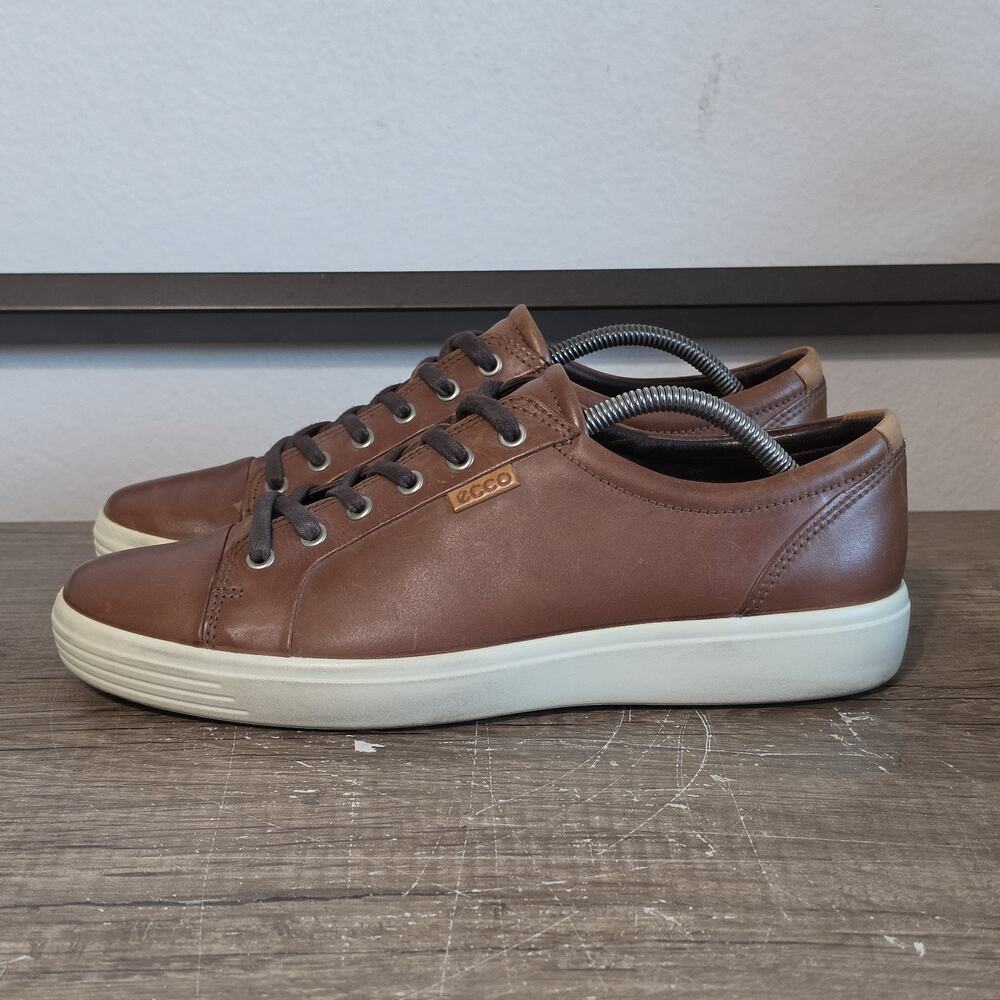Ecco Soft 7 Men's Casual Comfort Leather Shoes Sneakers Size 44 (10-10.5) Brown